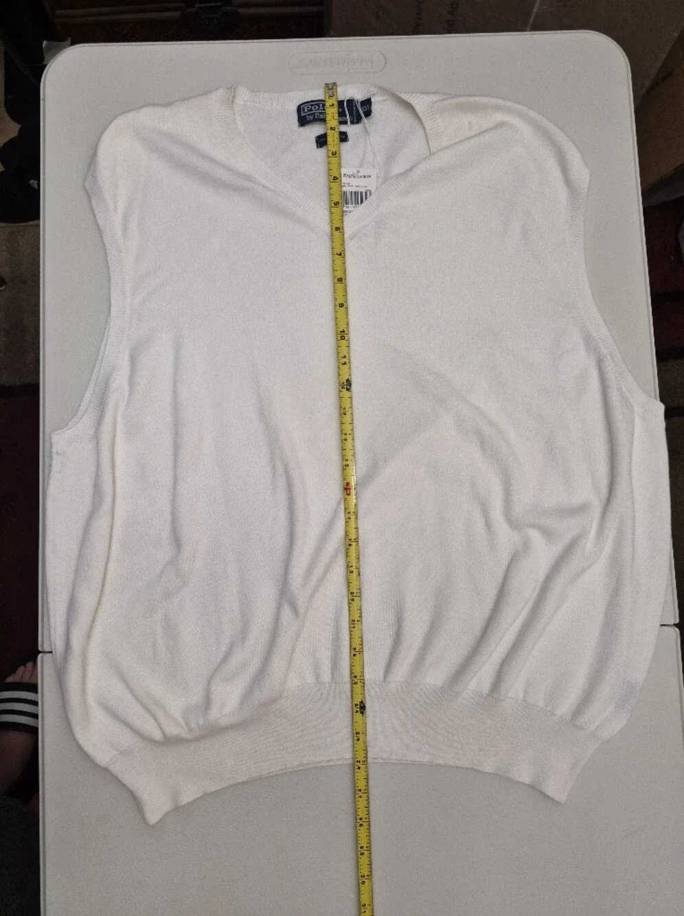 NWT Polo Ralph Lauren Cream V-Neck Vest Pima Cotton
